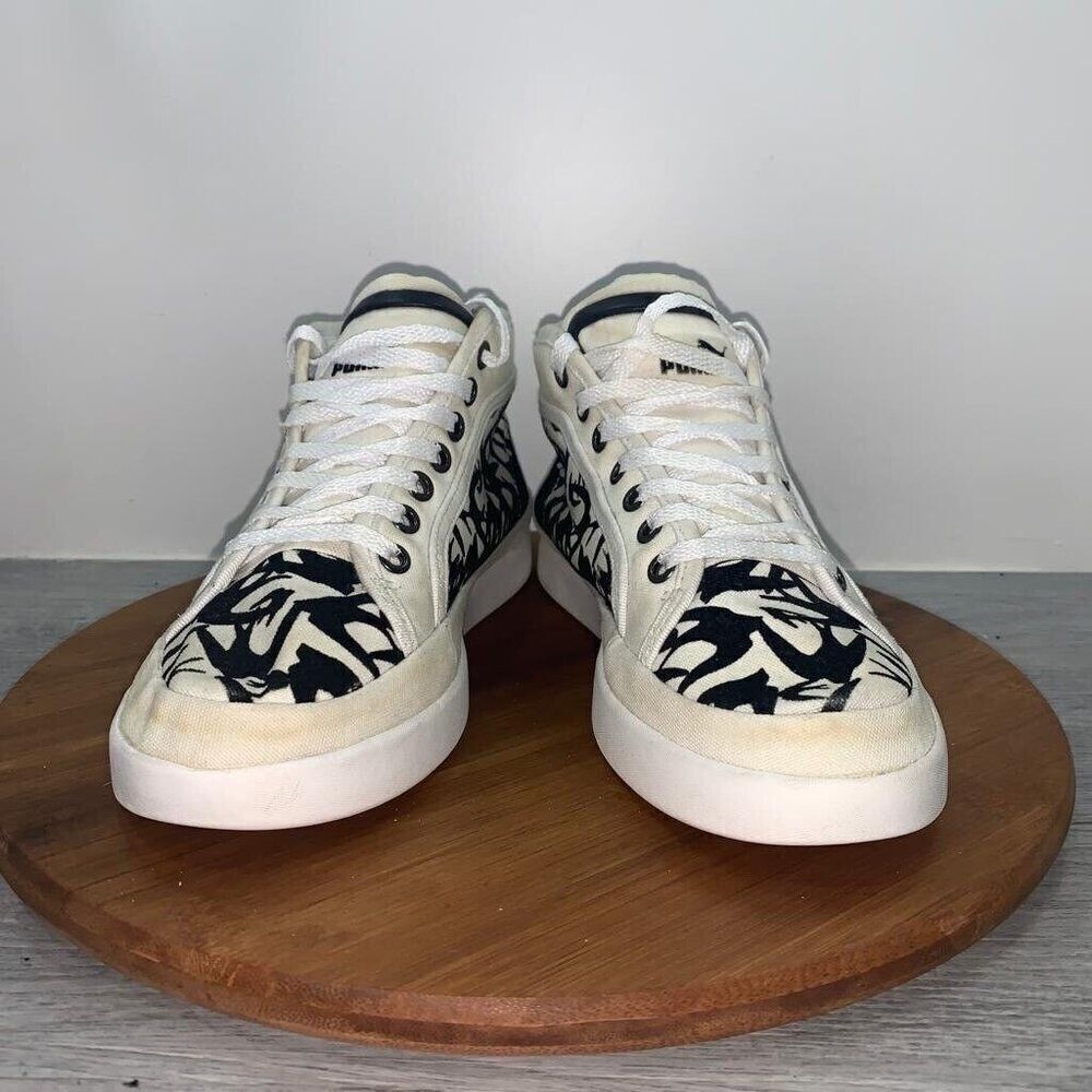 Puma McQ Alexander McQueen Men’s 8 Swallow Swarm White Canvas High Top Sneaker - Picture 4 of 12
